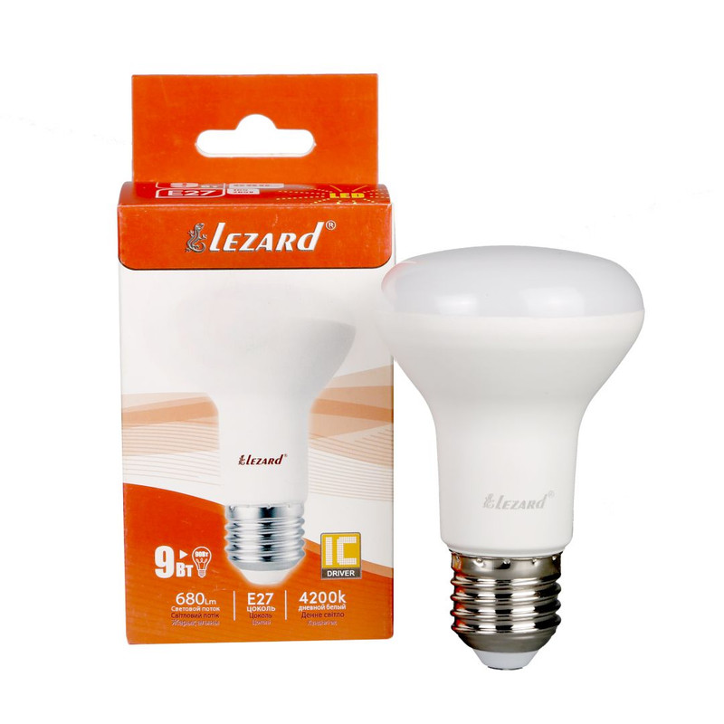 Лампа світлодіодна Lezard LED REFLECTOR 9Вт, E27, 680K (442-R63-2709)